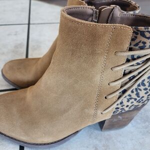 Skechers Camel and Leopard Ankle Boots